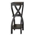 Monarch 32" Modern Curved Leg Design 3-Tier Wood Grain-Look Accent Console Table - Cappuccino Brown Finish