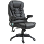 HOMCOM High Back Office Chair Executive Massage with 6 Point Vibration, 5 Modes, Faux Leather Heated Reclining Desk Chair, Black