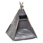 PawHut Pet Teepee Tent Cat Bed w/ Thick Cushion