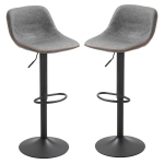HOMCOM Heavy Metal Base Swivel Counter Height Dining Chairs with 360 Movement, Set of 2