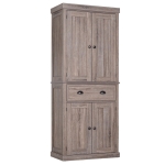 HOMCOM 72" Traditional Freestanding Kitchen Pantry Cupboard with 2 Cabinet, Drawer and Adjustable Shelves, Brown