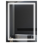kleankin Wall Mounted Vanity Closet Mirror with Finger Swipe Function for Light, Silver