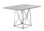 Monarch 48" x 36" Rectangular Wood Top Chrome Metal Base Modern Dining Table - Grey Cement