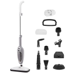 HOMCOM 10-in-1 1200W Steam Floor Mop Cleaner w/ 11 Attachments for Hardwood & Tiles