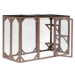 Pawhut Outdoor 3 Platforms Wooden Frame Cat Cage Pet House Small Animal Shelter Home