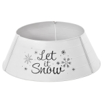 HOMCOM Christmas Tree Collar, Xmas Steel Tree Ring Skirt w/ Snowflake Print, White