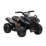 Aosom Kids 6V Battery Powered Ride On Car Quad Four Wheeler ATV Toy w/ LED Headlights, Black