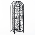 HOMCOM 45-Bottle Modern Wine Organizer Decorative Portable Wrought Iron Wine Rack Jail