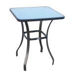 Outsunny 33" Outdoor Garden Bistro Table Dining Table Steel, Tempered Glass