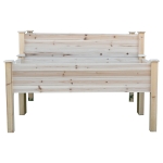 Outsunny 2-Level Raised Garden Bed Elevated Wood Planter Box Stand for Vegetables Flower Herb w/ Drainage Holes, 2 Compartments Design Outdoor Patio Balcony Backyard