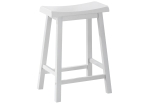 Monarch 2 Piece 24" Saddle Seat Wooden Counter Height Barstool Chair Set - White Finish