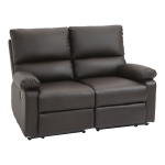 HOMCOM Home Theather Double Couch Seater with Push Back Recline & Retractable Footrest