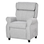 Qaba Kids Recliner Sofa Lounger with Footrest, for 3-8 years, Light Grey