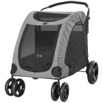 PawHut Foldable Dog Stroller with Storage Pocket, Oxford Fabric for Medium Size Dogs - Grey