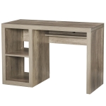 HOMCOM Rectangle Computer Desk with Thick Board and Display Shelves for Home Office Table Workstation - Natural Wood