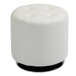 HOMCOM 360° Swivel Foot Stool Round PU Ottoman w/ Thick Padding and Solid Steel Base