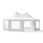 Outsunny 22' x 16' Large UV Resistant Octagonal 8-Wall Party Canopy Gazebo Tent with Removable Side Walls - White