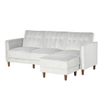 HOMCOM Modern Sofa bed Reversible Sectional Sofa Set Velvet-Touch Sleeper Futon