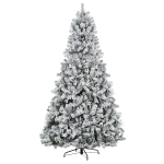 HOMCOM 7.5ft Christmas Tree Artificial Snow Flocked with 1346 Branches and 550 Warm White LED Lights