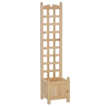 Outsunny 11.75" x 11.5" x 49.25" Raised Garden Bed with Trellis Board Back & Strong Wooden Design & Materials