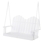 Outsunny 2-Seater Outdoor Patio Swing Bench with Wooden Build, Water-Fighting Protection & Classic Style, White