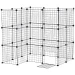 PawHut 36 Panel Pet Playpen Yard Fence for Small Animals Cage Metal Wire Indoor Outdoor Portable Guinea Pigs Rabbits Kennel Crate Fence, Black