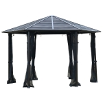 Outsunny 13' x 13' Hardtop Hexagonal Gazebo Canopy with Steel Roof, Heavy-Duty Aluminum Alloy Frame & Ventilating Mesh Sidewalls