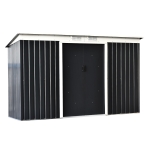 Outsunny 9' x 4.5' x 5.5' Outdoor Rust-Resistant Metal Garden Vented Storage Shed with Spacious Layout & Durable Construction, Dark Grey