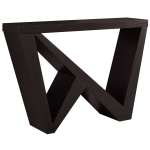 Monarch 48" Edgy Modern Wood Grain-Look Angular Asymmetrical Base Accent Console Table - Cappuccino Brown Finish