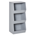 HOMCOM 3 Shelf Organizer for Kids 3 Years Old & Up, for Toys, Games, & Books, Grey