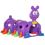 Qaba Caterpillar Climbing Tunnel Kids Indoor Outdoor 3-6 Years Old, Purple