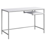 Monarch 48" Contemporary Industrial-Style Computer Writing Desk - White / Silver Metal