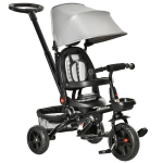 Qaba 4 in 1 Adjustable Baby Tricycle Stroller w/ Removable Handle, Brake, Cover