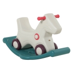 Qaba 2 in 1 Rocking Horse & Sliding Car for Indoor & Outdoor Use, Grey and Green