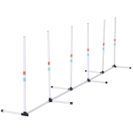 PawHut Sturdy Dog Weaves Poles Pet Speed and Agility Equipment Dogs Obstacle Outdoor w/ Storage Bag