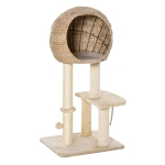 PawHut Cat Tower Activity Center w/ Ball Cushion Perch 19"L x 15.75"W x 39.25"H