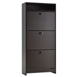 HomCom Trendy Shoe Storage Cabinet with 3 Large Fold-out Drawers & a Spacious Top Surface for Small Items - Espresso