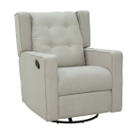 HomCom Linen Fabric Swivel Gliding Recliner Sofa Chair - Beige