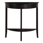 Monarch 31" Traditional Style Half-Moon Shape 2-Tier Shelf Storage Drawer Hall Accent Console Table - Dark Cherry Finish