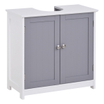 kleankin Short Pedestal Under Sink Bathroom Cabinet Storage Standing Unit w/ 2 Doors