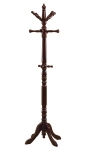 Monarch 73" Traditional 12-Hook Wooden Coat Tree Hanger Rack - Cherry Finish