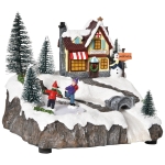HOMCOM Christmas Village with LED Light Music Battery-Operated Christmas Decoration