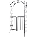 Outsunny Metal Decorative Arch Pergola w/ European / Southern Charm for Weddings, Events