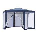 Outsunny Outdoor Cathedral Style Roof Party Gazebo with Mesh Walls - Blue