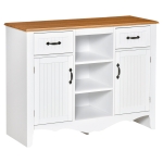 HOMCOM 42" Accent Sideboard Cabinet, Serving Buffet with Drawers and Adjustable Shelves for Living Room, or Kitchen, White
