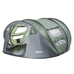 Outsunny 4-5 Person Pop-up Family Tent with Venting Design Windows Waterproof Carry Bag
