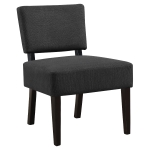 Monarch Contemporary Upholstered Accent Armless Slipper Chair - Dark Grey
