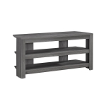 Monarch 42" Contemporary Wood Grain-Look Open Concept Storage Shelf Console TV Stand - Grey Tones Finish