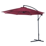 Outsunny 10' Cantilever Hanging Tilt Offset Patio Umbrella with UV & Water Fighting Material and a Sturdy Stand, Red