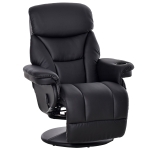HOMCOM Manual Recliner Swivel Lounge Chair with Adjustable Footrest and Back